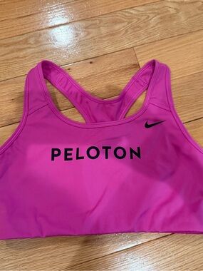 Peloton Hot Pink Racerback Sports Bra with Black Logo